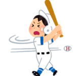 野球で空振りする人のイラスト