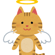 天使になった猫のイラスト
